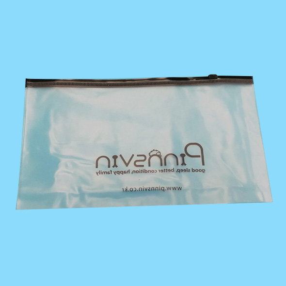 Clear frosted PVC zipper slider bag for cloth
