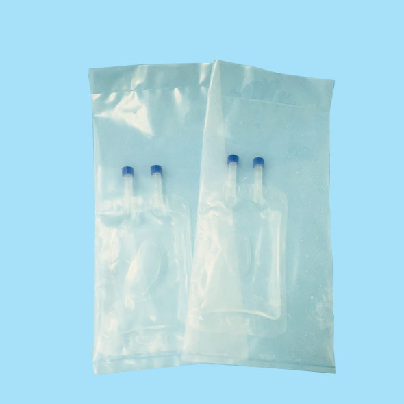 Clear high barrier sterilized overwrap pouch for infusion bags