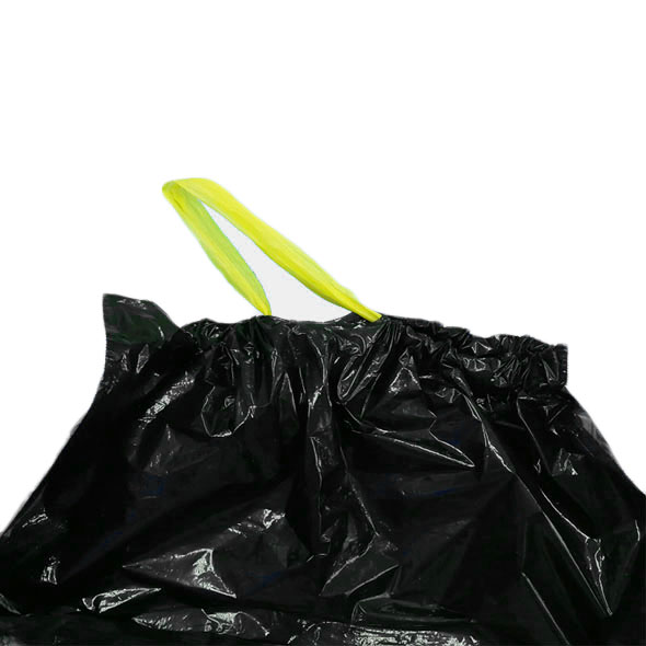Black Durable drawstring garbage bag