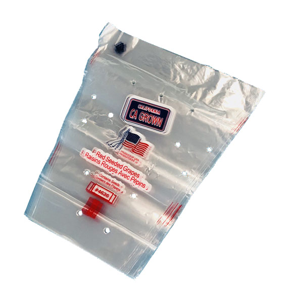 Clear Printed Trapezoid Fresh Grapes Storage Packaging Bags With Vent Holes