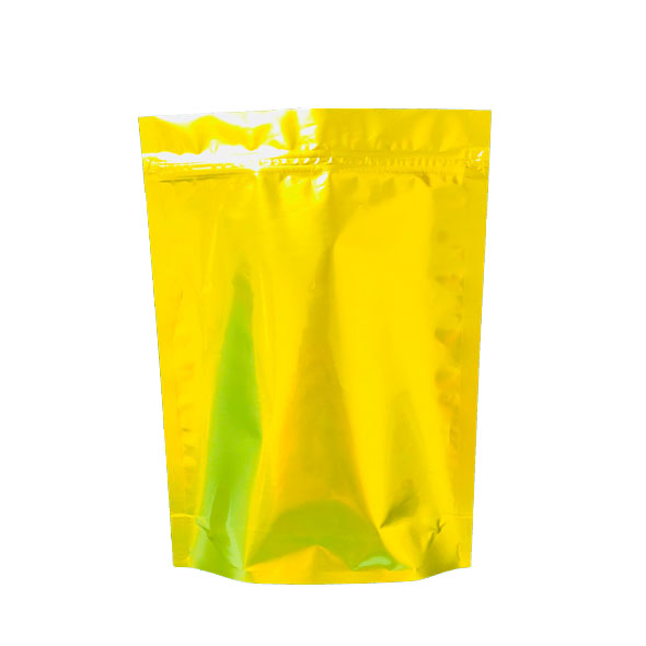 Gloss gold plastic resealable zipper mylar pouches