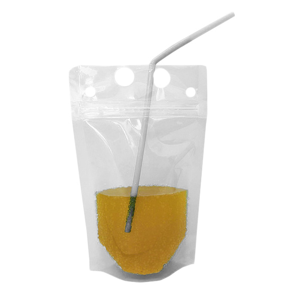 Transparent double ziplock seal leak proof beverage bags