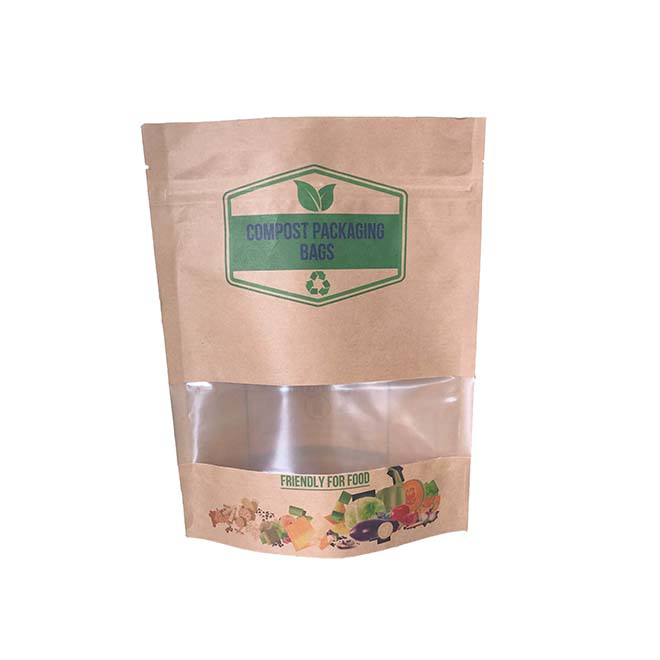 Compostable & Biodegradable PLA Lined Kraft Paper Pouch